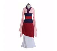 AIHERQG Hua Mulan Dress Blue/red Dress Princess Dress girl/women adult Cosplay Costume Custom Made Halloween stage costume(Beige,XL)