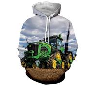 AIHERQG Men 3D Printed Hooded Sweater Tractor Pattern Fashion Men Hooded Sweatshirt, Novelty Sweatshirts with Drawstring Pockets(33#,4XL)