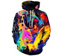AIHERQG Men's Hoodie 3D Printed Color Paint Sportswear Street Long Sleeve Pullover Super Big Hoodies(LMWLSK20241712R,M)