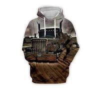AIHERQG Trucker Driver Pullover Tracksuit Fashion Crewneck Men Women 3D Printed Sweatshirts Hoodies Zipper Jacket(Hoodies,XS)