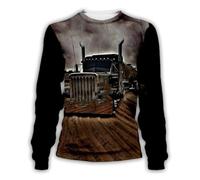 AIHERQG Trucker Driver Pullover Tracksuit Fashion Crewneck Men Women 3D Printed Sweatshirts Hoodies Zipper Jacket(Pullover,XXL)
