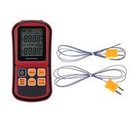 AIHG Digital Thermocouple Thermometer Dual-Channel LCD Backlight Temperature Meter Tester with 2 K-Type Thermocouple for E/J/K/N/R/S/T