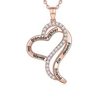 Aihitero Aunt Like You Precious Little Aunt Heart Pendant Necklace for Aunt Nephew and Eternal Love for Women, Valentine's Birthday Gift for Niece Aunt, Metal, Cubic Zirconia