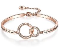 Aihitero Birthday Mother/Daughter/Sister in Law Gift, ‘Marriage Made Us Family Love Made You My Mom/Daughter/Sister’ Bangle Bracelet, Women Girl Customized Jewelry, Christmas Wedding Present from Step