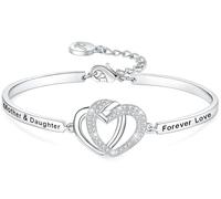 Aihitero Christmas ‘Badass Daughter’ Gift, ‘Always My Daughter Forever My Friend’ Bangle Bracelet, ‘Mother/Father Daughter Forever Love’ Women Jewelry, Birthday Xmas Wedding Present from Dad Mom