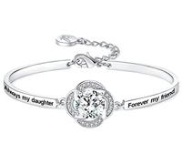 Aihitero Christmas ‘Badass Daughter’ Gift, ‘Always My Daughter Forever My Friend’ Bangle Bracelet, ‘Mother/Father Daughter Forever Love’ Women Jewelry, Birthday Xmas Wedding Present from Dad Mom