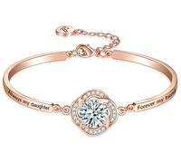 Aihitero Christmas ‘Badass Daughter’ Gift, ‘Always My Daughter Forever My Friend’ Bangle Bracelet, ‘Mother/Father Daughter Forever Love’ Women Jewelry, Birthday Xmas Wedding Present from Dad Mom