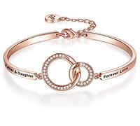 Aihitero Christmas ‘Badass Daughter’ Gift, ‘Always My Daughter Forever My Friend’ Bangle Bracelet, ‘Mother/Father Daughter Forever Love’ Women Jewelry, Birthday Xmas Wedding Present from Dad Mom, 7.25