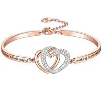 Aihitero Christmas ‘Badass Sister’ Gift, ‘Always My Sister Forever My Friend’ Bangle Bracelet, ‘Not Sisters by Blood But Sisters by Heart’ Women Girls Jewelry, Birthday Xmas Present from Brother BFF