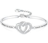 Aihitero Mothers Day Aunty/Niece Gift, ‘Aunts like You Are Precious and Few’ Love Bangle Bracelet, ‘Always My Auntie/Niece Forever My Friend’ Women Girl Jewelry, Christmas Birthday Present from Nephew
