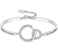 Aihitero Mother's Day ‘Badass Daughter’ Gift, ‘Always My Daughter Forever My Friend’ Bangle Bracelet, ‘Mother/Father Daughter Forever Love’ Women Jewelry, Xmas Wedding Birthday Present from Dad Mom