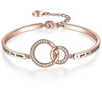 Aihitero Mother's Day ‘Badass Sister’ Gift, ‘Always My Sister Forever My Friend’ Bangle Bracelet, ‘Not Sisters by Blood But Sisters by Heart’ Women Jewelry Present from Brother BFF, 7.25 inches (with