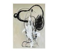 AIHNBF Abstract Snoopy Wall Art Print Modern Cartoon Character Canvas Decor for Living Room Bedroom Office, Black White Minimalist Expressive Art, Poster 30 x 45 cm