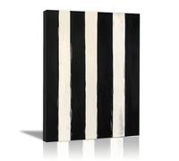 AIHNBF Black and White Vertical Stripe Canvas Wall Art Modern Minimalist Abstract Painting Print for Living Room Bedroom Office Decor, Canvas 20 x 30 cm