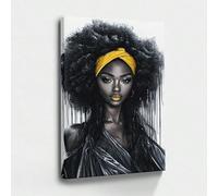 AIHNBF Black Woman Wall Art Afro Portrait Modern Canvas Print