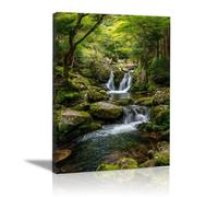 AIHNBF Forest Waterfall Canvas Wall Art Nature Landscape Print