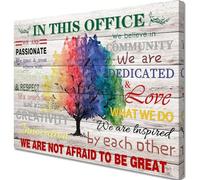 AIHNBF In This Office We Believe Canvas Wall Art, Motivational Workplace Quotes Sign, Watercolor Tree Inspirational Decor for Business Professional Home Office Wall Decoration 30 x 45 cm