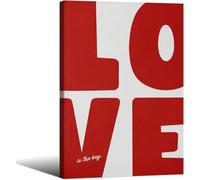 AIHNBF Minimalist Red Love Wall Art Modern Typography Canvas Print Romantic Wall Decor for Living Room Bedroom Office Artistic Statement Piece Featuring Script Text Design 50 x 75 cm
