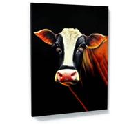 AIHNBF Rustic Farmhouse Cow Wall Art Portrait Farm Animal Decor Black and White Cattle Print Highland Livestock Wall Decor for Kitchen Living Room Bedroom Bathroom Office Wall Art 30x45cm