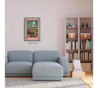 AIHNBF The Tower Tarot Card Wall Art Spiritual Book Stack Poster Mystical Floral Home Decor Cottagecore Aesthetic Print Wall Hanging for Living Room Study Library Office Decoration 50x75cm