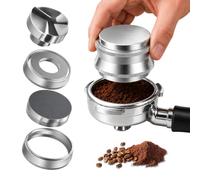 Aihomo 53.3mm Coffee Distributor and Tamper, Dual Head Espresso Leveler Tool Compatible with Breville 54mm Portafilter, Adjustable Depth Professional Hand Tamper with Heavy 304 Stainless Steel Base