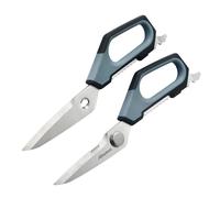 Aihomo Kitchen Scissors, Detachable Stainless Steel Kitchen Shears, Dishwasher Safe Food Scissors with Herb Stripper, Soft Grip Handle for Meat, Chicken, Fish, Herbs and Packaging, Morandi Blue