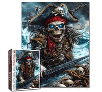 Aihonmin Skull Pirate Puzzles for Adults 1000 Pieces Pirates of The Caribbean Art Jigsaw Puzzles Captain Jigsaw Puzzle for Challenging Family Activity Game DIY Craft Puzzle Home Decor Gifts