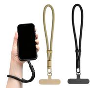 Aihoom 2Pcs Phone Wrist Strap, Universal Anti-Theft Mobile Lanyard, Compatible with iPhone, Samsung, Cellphone Case, Minimalist Hand Wristlet for Security and Safety Anti Loss/Theft (Black + Beige)