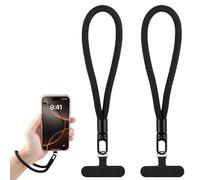 Aihoom 2Pcs Phone Wrist Strap, Universal Anti-Theft Mobile Lanyard, Compatible with iPhone, Samsung, Cellphone Case, Minimalist Black Hand Wristlet for Security and Safety Anti Loss/Anti Theft