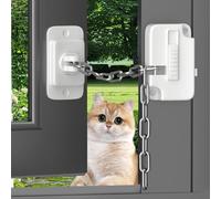 Aihoom 2Pcs Window Locks, Window Locks Child Safety Adjustable, Self Adhesive No Drilling, Window Restrictor for UPVC, Metal, Wooden, Sliding Door, Toddlers Safety Locks Chain, 2 Pack