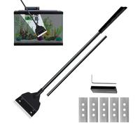 Aihoom 8PCS Aquarium Algae Scraper Tool Set, Glass Scraper 65cm Detachable Handle Fish Tank Cleaner with 5 Replacement Blades, Adjustable Glass Tank Algae Scraper for Aquarium Gravel Cleaning