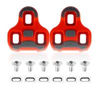 Aihoom Bike Cleats Compatible with Look Keo Bike Cleats, Anti-Slip TPU Surface, Compatible with Peloton Indoor Bikes Pedals and Shoes, Red Gray Design, Ideal for Indoor and Outdoor Cycling
