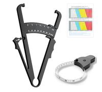 Aihoom Body Fat Caliper Set, Skinfold Caliper and Measuring Tape with User Manual, Portable Body Fat Measurement Tool for BMI and Weight Loss, Tape Measure Body Fat for Women and Men