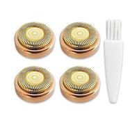 Aihoom Flawless Facial Hair Remover Replacement Heads Compatible with Gen 1 Only, Finishing Touch Flawless Replacement Heads with Cleaning Brush for Women, 4 Count, Gold