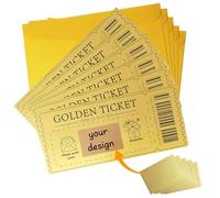Aihoom Golden Scratch-Off Ticket Cards with Envelopes - Personalised Surprise Scratch & Reveal Gift for Birthday, Christmas, Valentine’s Day, Holiday - DIY Greeting Card Set for Him & Her (6PCS)