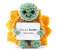 Aihoom Positive Turtle Sunflower Gifts, Handmade Crochet Funny Dolls for Women Men, Emotional Support Animals, Emotional Support, Cute Desk Decor, Mini Funny Uplifting Presents for Friends