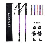 Aihoye 2 Pack Collapsible Lightweight Hiking Poles, Purple, Anti-Shock, Adjustable, For Men and Women