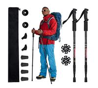 Aihoye Trekking Poles Shock Absorbing Adjustable Hiking or Walking Sticks for Hiking Collapsible Strong, 2-pc Pack Lightweight Walking Pole, All Terrain Accessories and Carry Bag (Black)