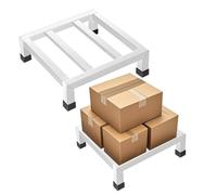 AIHSUMC 2 Pack Dunnage Rack, 12”x 12” Commercial Food Floor Rack 3.9" Off the Floor Stainless Steel Pallet Racks 1000 lbs Capacity Low Shelf for Storage in Restaurants, Kitchens, Garages and Vehicles
