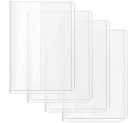 AIHSUMC 4 Pack A5 Clear Cover, Transparent A5 Jelly Planner Cover Waterproof Notebook Cover Plastic Sleeves Slip on Book Covers for Journal Weeks Planners and Books