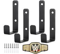 AIHSUMC 4 Pcs Wrestling Belt Wall Display Holder, Championship Wall Mount Organizer, Perfect for WWE Belt Hanger for Adults & Kids, Secure Wall Rack for Wrestling Championship Belt Display Case