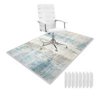 AIHSUMC Chair Mat, 122 x 92 cm Floor Protection Mat, Scratch-Resistant Floor Mat, Office Desk Chair Mat, Non-Slip Rug for Hard Floors, Parquet Laminate, Decorate Office, Living Room