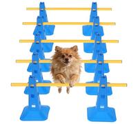 AIHSUMC Dog Agility Hurdle Cone Set, Dog Agility Course Backyard Set with Height Adjustable Crossbar for Rehabilitation & Beginners, Dog Agility Equipment for Obstacle Courses,4 Height Levels (10 Pack