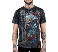 AIHU HAODI Wornstar Heartbreaker Skull Roses Rocker Streetwear Edgy White Yellow Black Red Mens Women T Shirt 100% Cotton