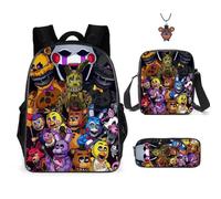 AII Lover 3Pcs Anime Backpack Set with Keychain,16in 3D Printed Cartoon Lunch Bag High Capacity Schoolbag Boy And Girl Schoolbag. (A)