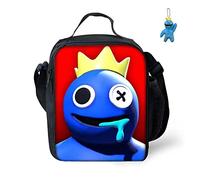 AII Lover Anime Rainbow Lunch Bag with Friends Keychain,3D Printed Anime Pattern Insulated Bag Food Container Thermal Lunch Tote Bags Leak-Proof Cooler Bag. (B)