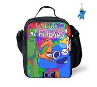 AII Lover Anime Rainbow Lunch Bag with Friends Keychain,3D Printed Anime Pattern Insulated Bag Food Container Thermal Lunch Tote Bags Leak-Proof Cooler Bag. (A)