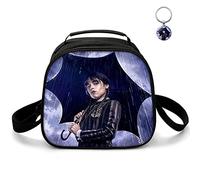 AII Lover Anime Wednesday Lunch Bag with Keychain,3D Printed Reusable Insulated Bag Food Container Thermal Lunch Tote Bags Leak Proof Cooler Bag. (A)