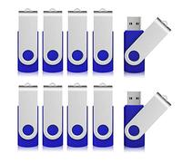 Aiibe 16 GB Flash Drive 10 Pack USB Flash Drives 16G USB 2.0 Memory Stick Thumb Drive Data Storage Rotate Pen Zip Drives Wholesale/Lot/Bulk (10 Pack, 16GB, Blue)