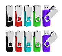 Aiibe 16GB Flash Drive 10 Pack 16 GB USB Flash Drive USB Drive Thumb Drives Multipack Zip Drive Bulk USB 2.0 Memory Stick Jump Drives (10 Pack, 5 Mixed Colors)